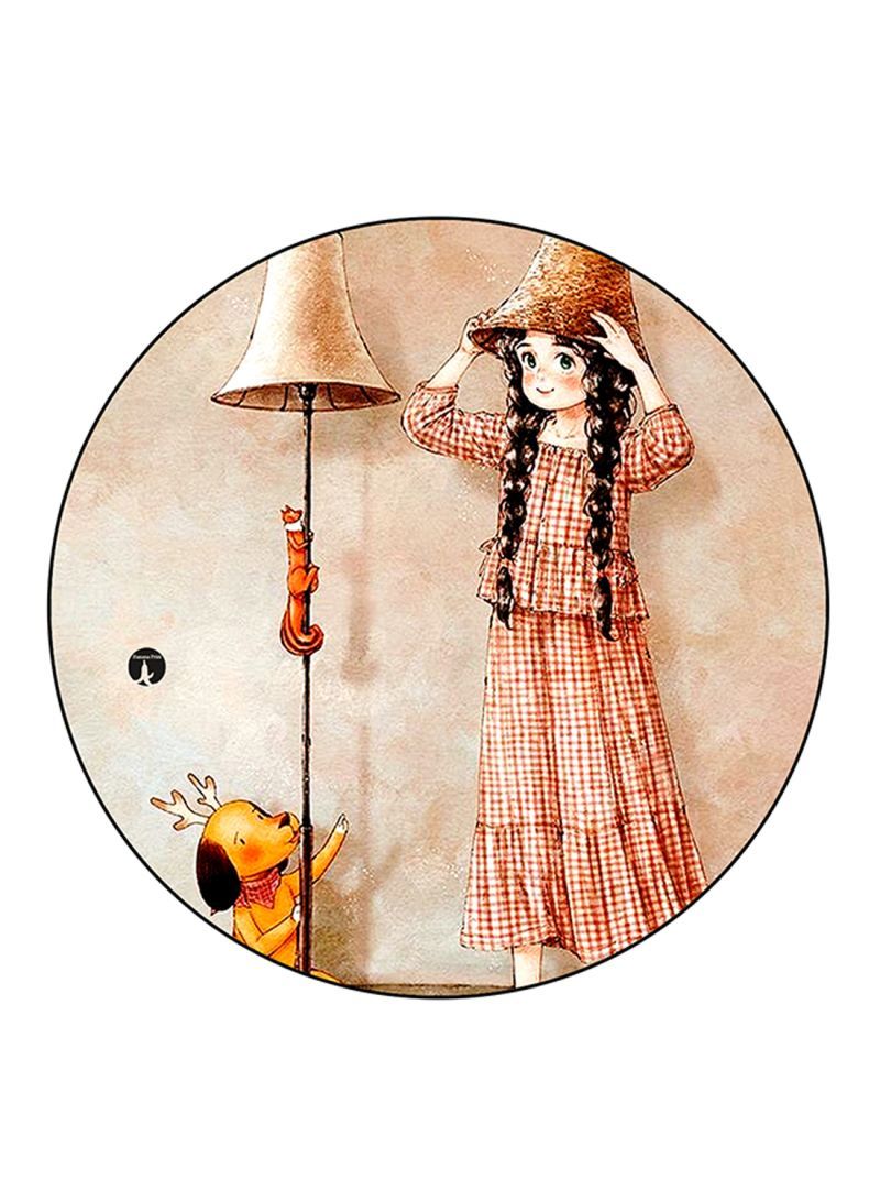 Girl Printed Mouse Pad Multicolour