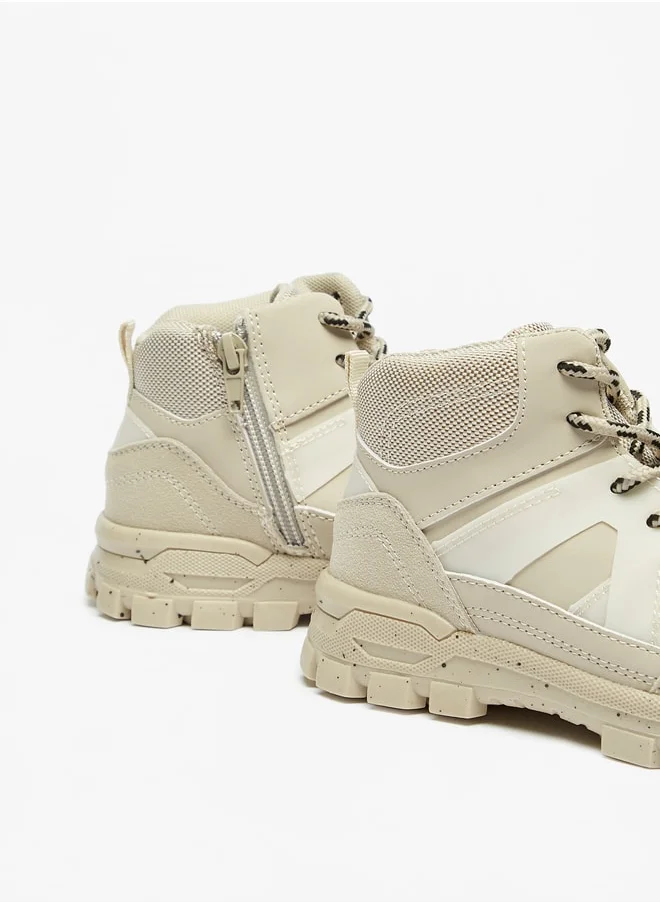 DUCHINI Boys Textured High-Cut Boots With Zip Closure