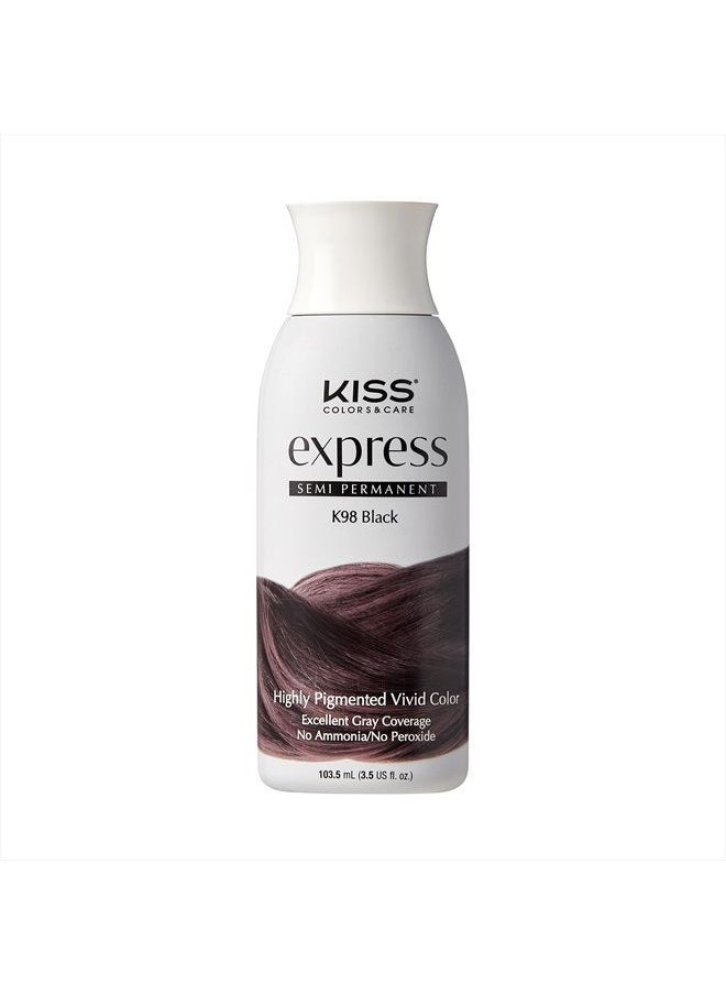 KISS Kiss Express Semi-Permanent Hair Color 100mL (3.5 US fl.oz) (1 Count, Black)  - Image 1