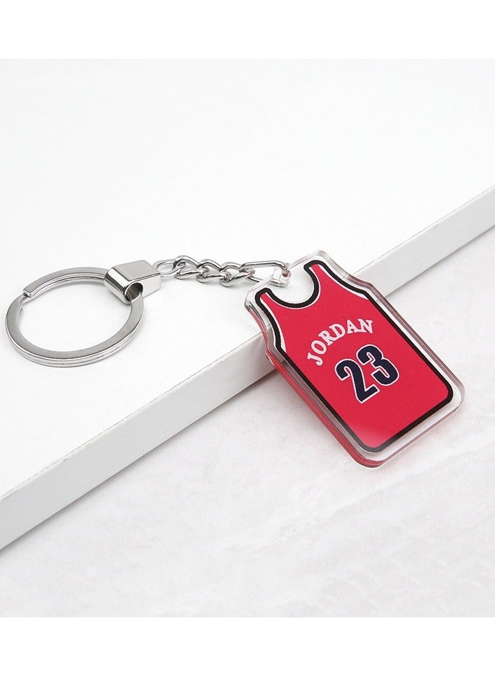 Generic NBA Jersey Keychain Kobe James Basketball Star Jordan Acrylic Keychain Wholesale Backpack Pendant