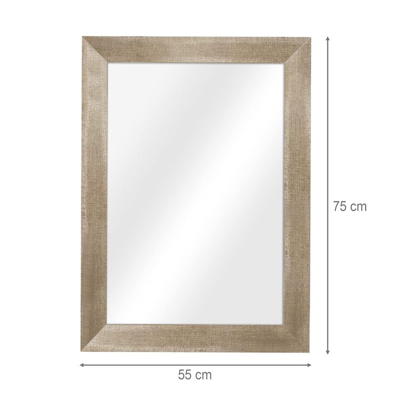 HomeTown Carnival Ps Textued Frame Wall Mirror 55x75Cm in Champagne Gold Colour - Image 4