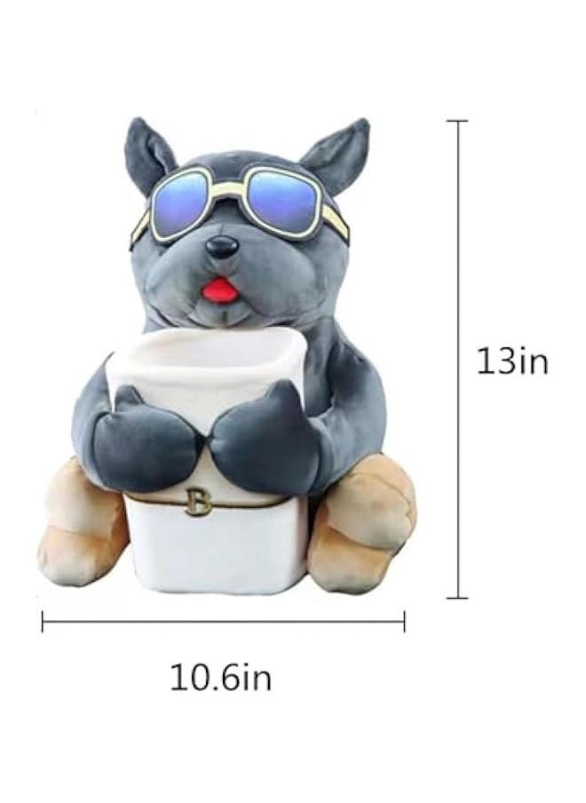 HOOKOR - Multifunctional Deluxe Car Trash Can and Storage Box,Cute Car Tissue Box, Creative Animal Cartoon Tissue Box Decorative Organizer for Car Home, Dog - Image 1