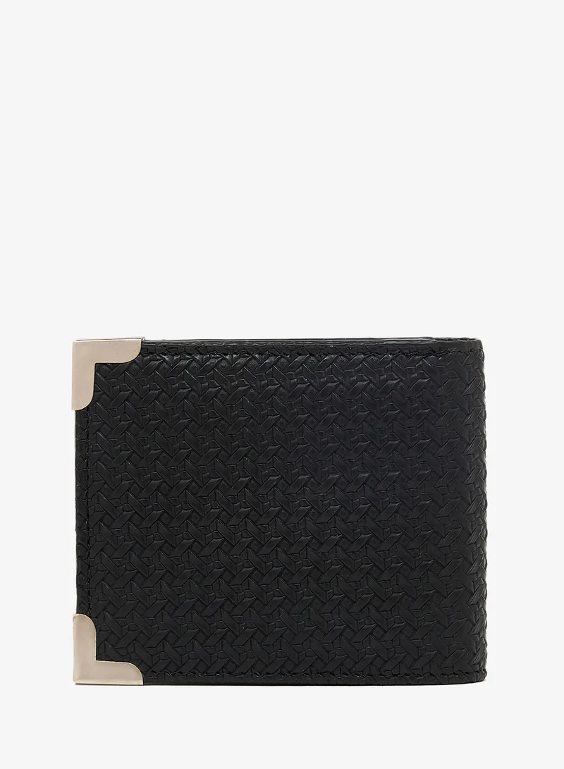 Robert Wood  Classic textured Bifold leatherette Wallet with metal corner for Men | Best Price UAE