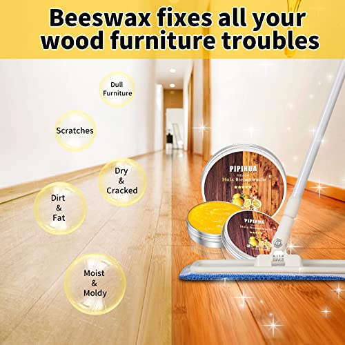 PIPIHUA Beeswax Polish and Conditioner for Wood Furniture - Waterproof & Restorer Wood Wax, Multipurpose Beeswax Furniture Polish and Cleaner for All Types and Colours, Lemon(100g with Sponge) - Image 4