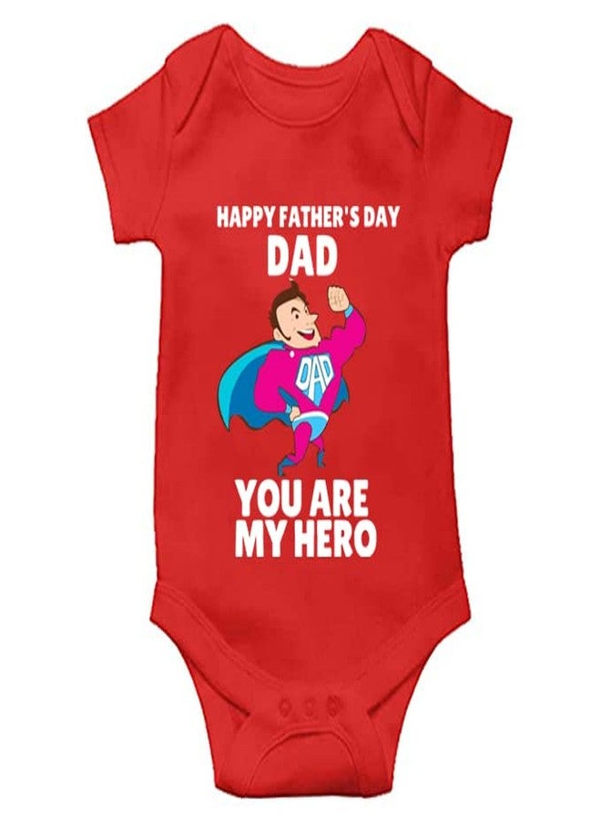 Mott2 Father's Day Special Unisex Baby Romper - DE02(Red, 9-12 Months) - Image 1