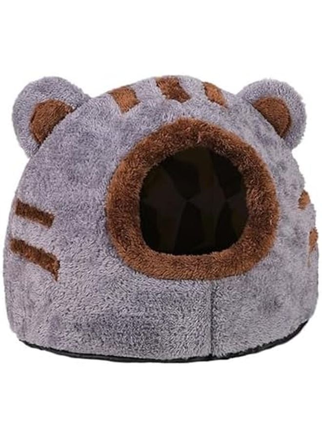 Brown Cozy Cave Cat Bed Self Warming Pet Tent For Indoor Cats Winter Comfort S Size - Image 3