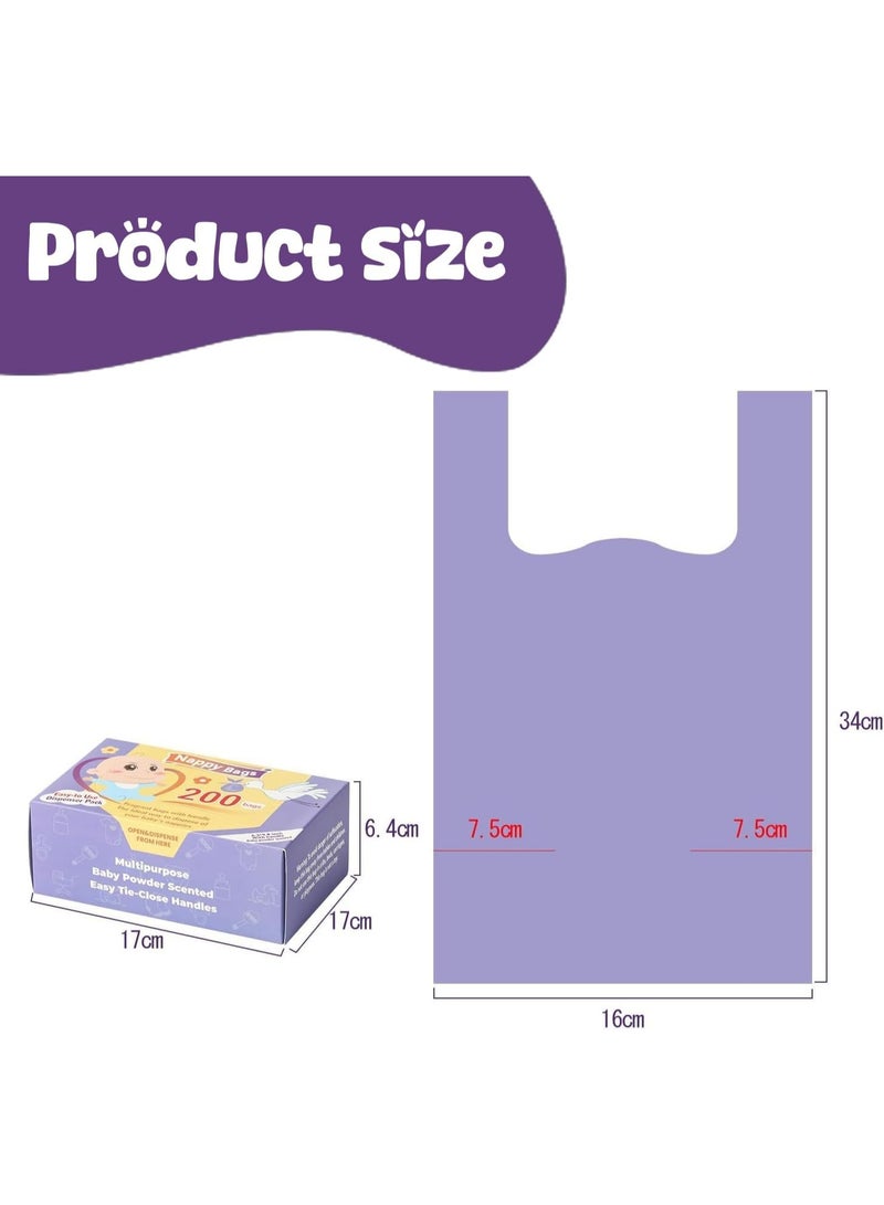 0TO1 TECH Baby Diaper Disposal Bags, 200pcs Scented Portable Trash Bags Disposable,Leak Proof & Odor Resistant,Travel Waste Bags Durable Plastic for Diaper Waste,Travel,Camping,Dog Poop Bags & Adult Incontinen - Image 2