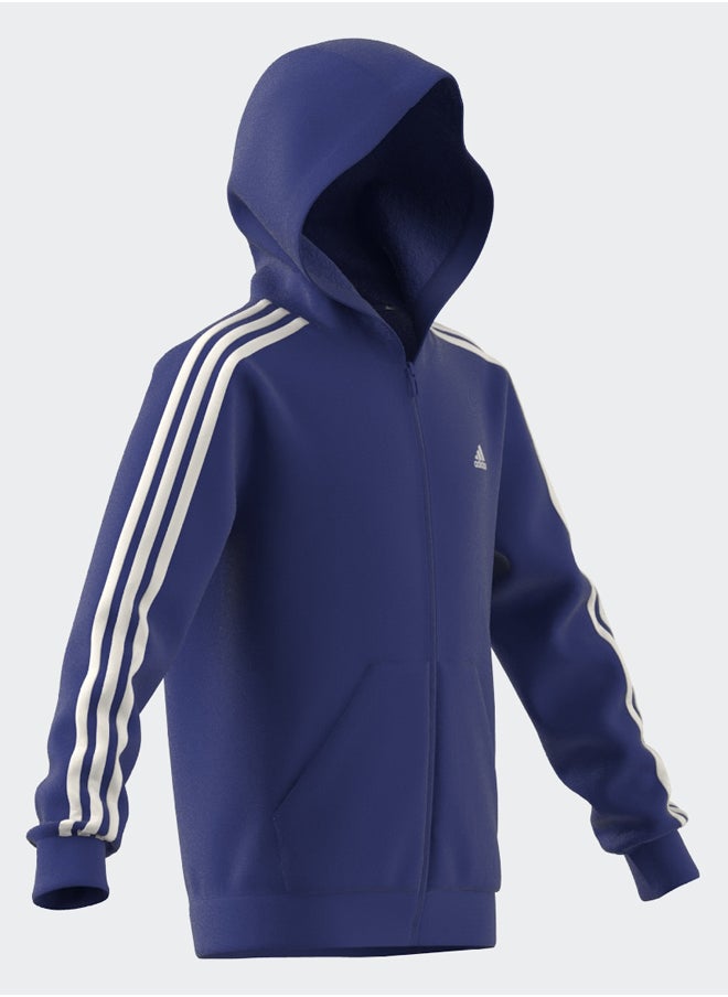 Essentials 3-Stripes Fleece Full-Zip Hoodie