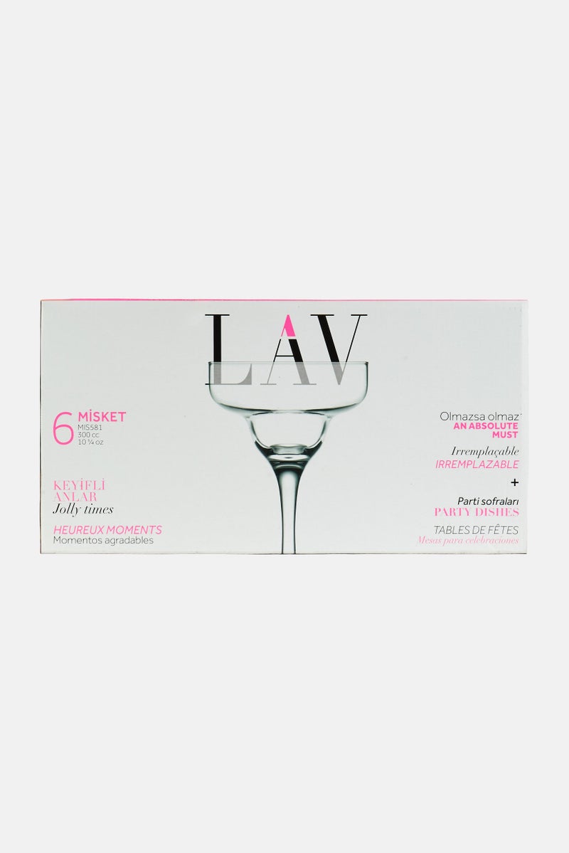LAV 6 Pieces Misket Magarita Glass, Transparent - Image 3