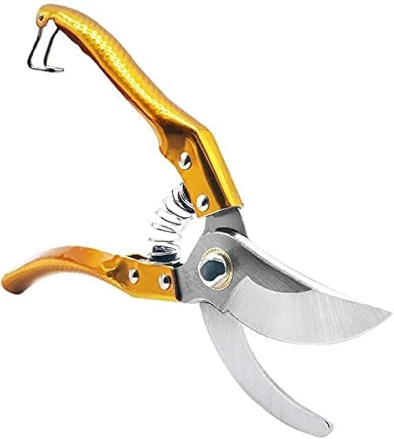 مقص تقليم من الفولاذ المقاوم للصدأ من بات، أداة حديقة احترافية حادة، مقص تقليم أشجار بمقابض مريحة بنابض لقص أغصان الحدائق.