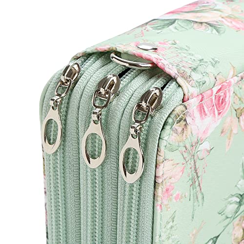 Lbxgap Rose Colored Pencil Organizer - 72 Slot Case with Zipper for Watercolor Pens, Markers and More - Image 5
