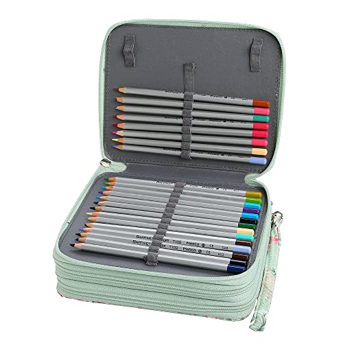 Lbxgap Rose Colored Pencil Organizer - 72 Slot Case with Zipper for Watercolor Pens, Markers and More - Image 2