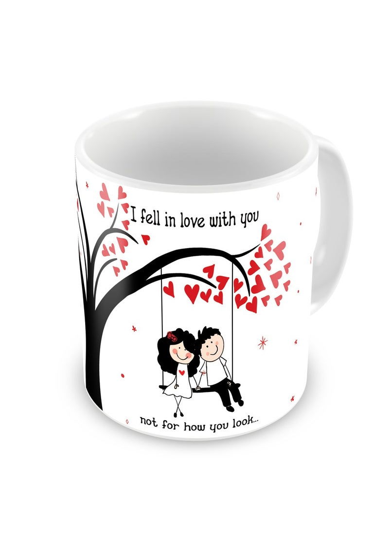 Indigifts - Indigifts Valentine Gifts Hamper Micro Satin Love Quote Romantic Couple On A Swing Cushion Cover with Fibre Filler, Mug and Wool Heart Hanging, Gifts for Girlfriend, Gifts for Wife, Love Gifts - Image 1