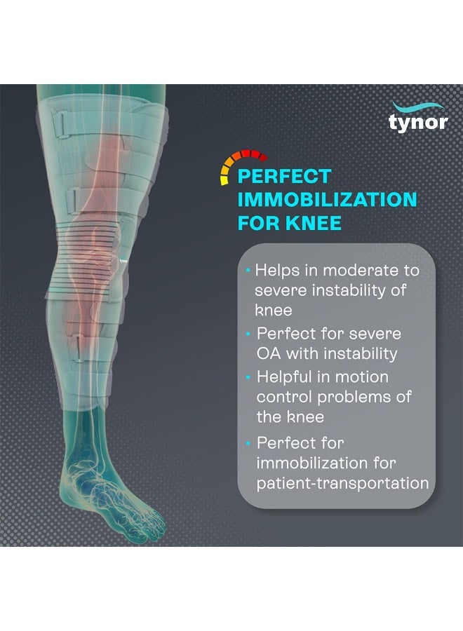 Tynor Knee Immobiliser 19"/48cm, Grey, Large, 1 Unit - Image 4