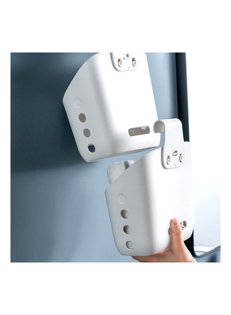 KASTWAVE 2 Pack Plastic Hanging Cup Holders, Rolling Cart Organizer Accessories, Trolley Basket Storage Hanging Bucket for Bathroom Kitchen, Gray - Image 3