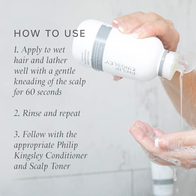 Philip Kingsley NO SCENT NO COLOUR SHAMPOO FOR SENSITIVE DELICATE SCALPS DAILY USE GENTLE CLEANSING SHAMPOO UNSCENTED FRAGRANCE-FREE COLOR-FREE VEGAN-FRIENDLY FOR ALL HAIR TYPES, 250ML - Image 3