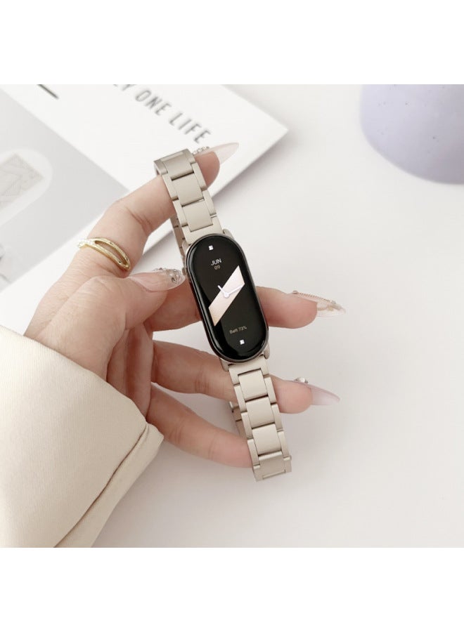 مناسب لـ Mi Band 8 حزام ساعة صغير بثلاثة سلاسل للرجال والنساء سوار رياضي كاجوال للعمل 9 سوار معصم بديل - اللون: لون ضوء النجوم - Image 1