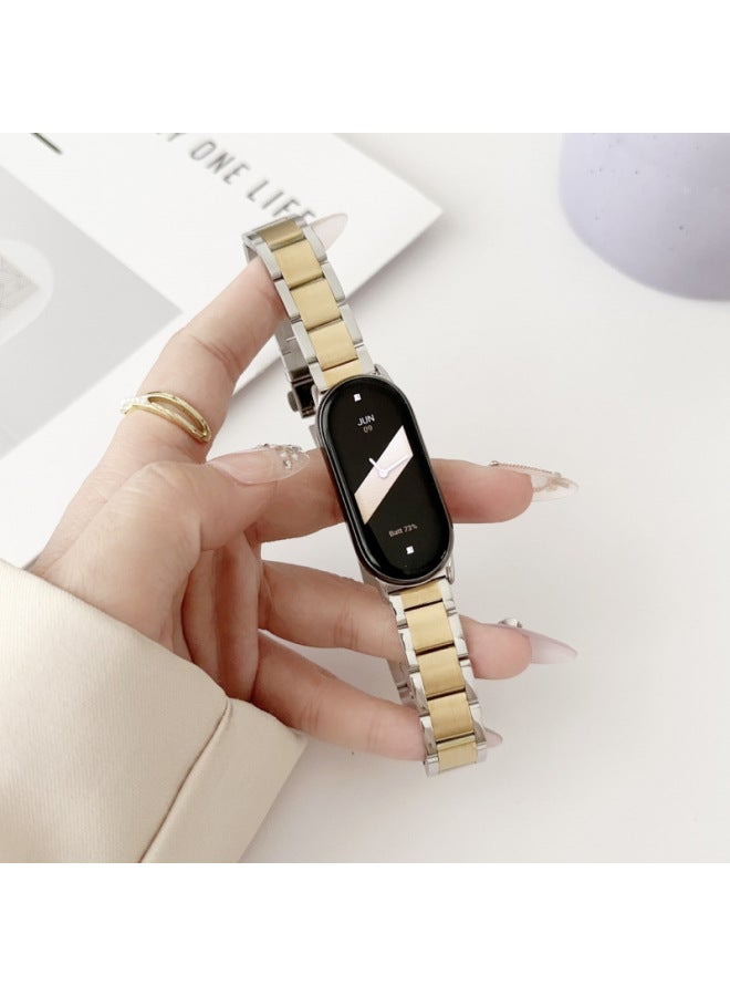 مناسب لـ Mi Band 8 حزام ساعة صغير بثلاثة سلاسل للرجال والنساء سوار رياضي كاجوال للعمل 9 سوار معصم بديل - اللون: لون ضوء النجوم - Image 3