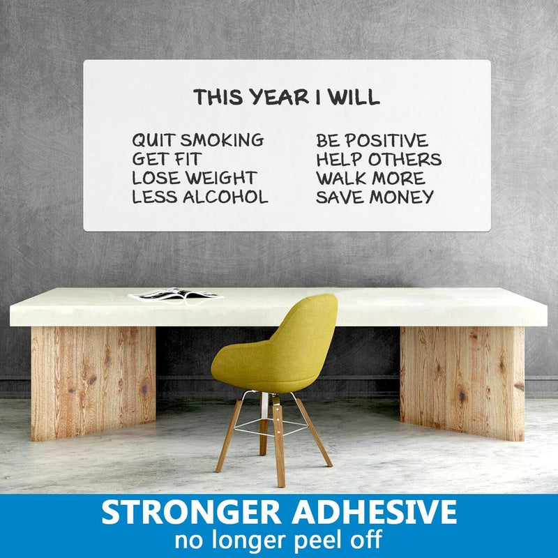 AFMAT Dry Erase Whiteboard Paper, Large White Board Stickers for Wall, 8x4ft Dry Erase Paper Roll with Adhesive Backing, Perfect Replacement for White Board, No Ghost After 60 Days, 6 Much Better Markers - Image 3