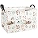 NIETEIN Kid Large Empty Easter Basket Personalized Fabric Bunny Easter Basket for Boy and Girl Happy Rabbit Easter Egg - Image 2