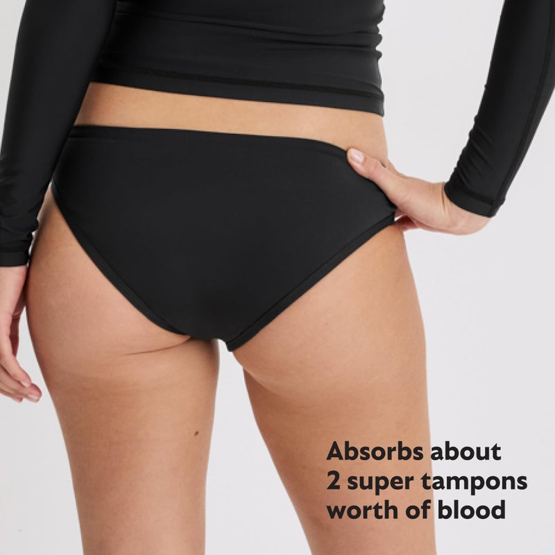 KNIX Kt Leakproof Teen Period Swim Bikini Bottom - Bikini Bottom for Teens - UPF 50+ Fabric, Machine Washable - Black, Small - Image 3