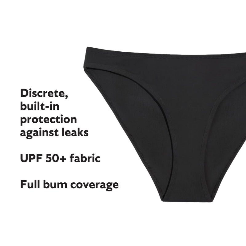 KNIX Kt Leakproof Teen Period Swim Bikini Bottom - Bikini Bottom for Teens - UPF 50+ Fabric, Machine Washable - Black, Small - Image 4