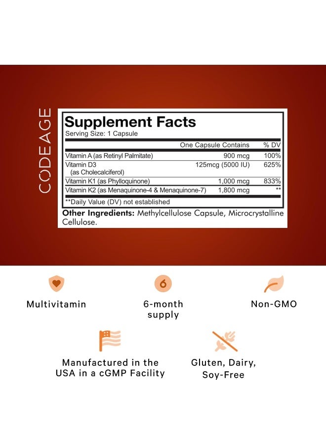 Codeage مجمع فيتامينات ADK 180 كبسولة للبالغين - Image 2