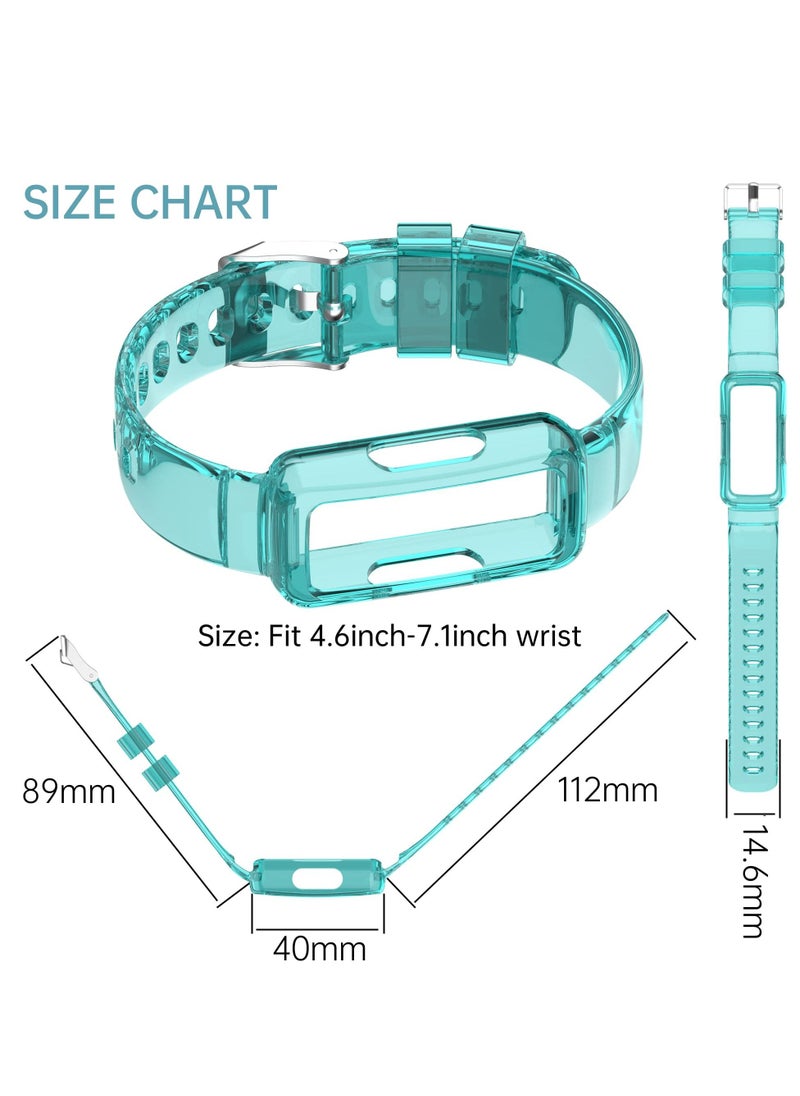 SYOSI - Replacement Strap, Compatible with Fitbit Ace 3/Ace 2/Luxe/Inspire Bands for Kids, Silicone Wristband Waterproof Adjustable Bracelet Watch Band for Fitbit Ace 3 Boys Girls Pink/Yellow/Purple - Image 1