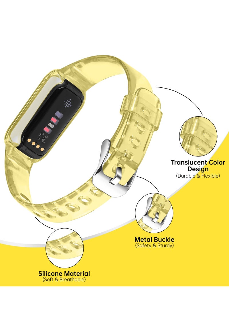 SYOSI - Replacement Strap, Compatible with Fitbit Ace 3/Ace 2/Luxe/Inspire Bands for Kids, Silicone Wristband Waterproof Adjustable Bracelet Watch Band for Fitbit Ace 3 Boys Girls Pink/Yellow/Purple - Image 1