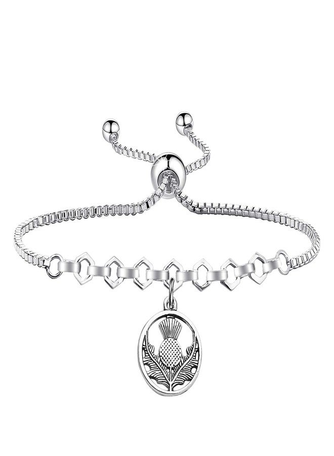 SEIRAA Inspired Jewelry Scottish Thistle Gifts Fans Scotland National Symbol Pearl Bracelet (outl bracelet) - Image 1