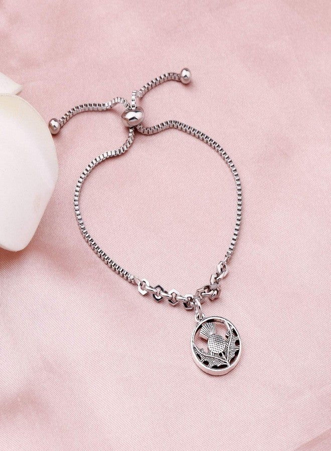 SEIRAA Inspired Jewelry Scottish Thistle Gifts Fans Scotland National Symbol Pearl Bracelet (outl bracelet) - Image 3