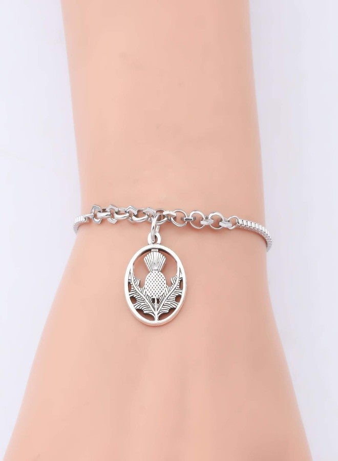 SEIRAA Inspired Jewelry Scottish Thistle Gifts Fans Scotland National Symbol Pearl Bracelet (outl bracelet) - Image 5