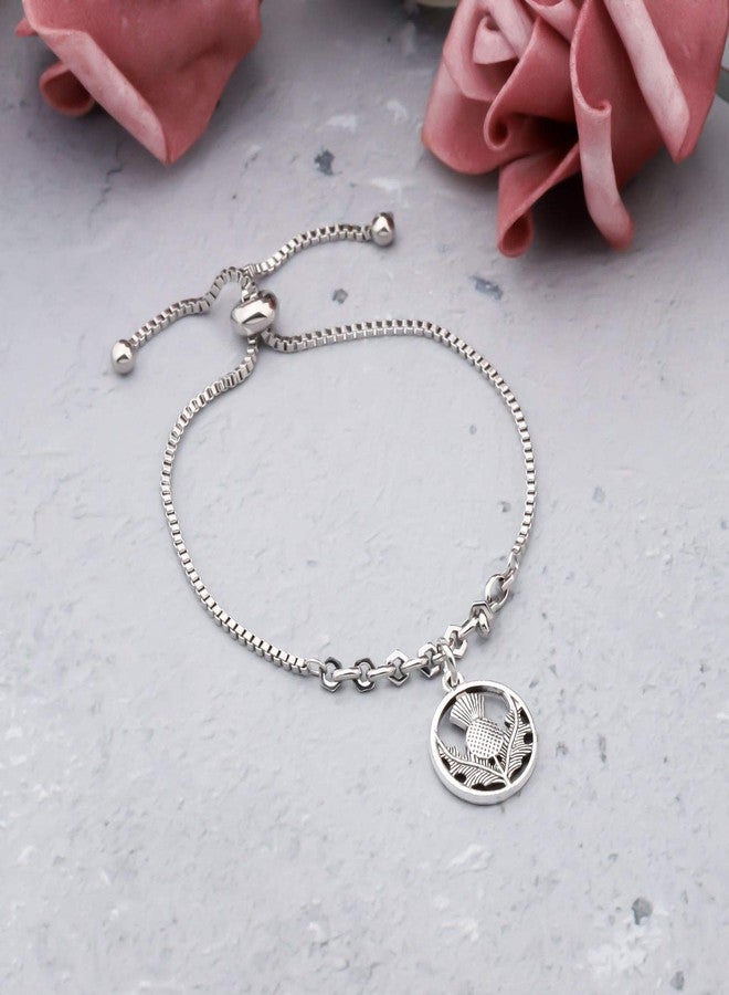 SEIRAA Inspired Jewelry Scottish Thistle Gifts Fans Scotland National Symbol Pearl Bracelet (outl bracelet) - Image 4