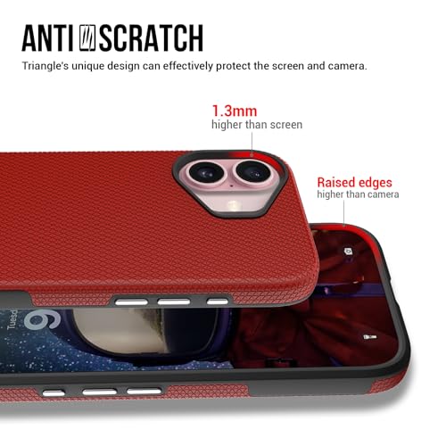 NOXO Ultra-Hybrid Triangle Back Case Cover for iPhone 17, | Shockproof Design | Camera Protection | Soft TPU & Rugged PC | Bumper Case Cover for iPhone 17, (Scarlet Red) - Image 5