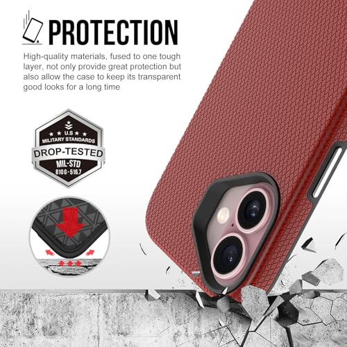 NOXO Ultra-Hybrid Triangle Back Case Cover for iPhone 17, | Shockproof Design | Camera Protection | Soft TPU & Rugged PC | Bumper Case Cover for iPhone 17, (Scarlet Red) - Image 3