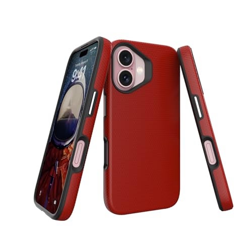 NOXO Ultra-Hybrid Triangle Back Case Cover for iPhone 17, | Shockproof Design | Camera Protection | Soft TPU & Rugged PC | Bumper Case Cover for iPhone 17, (Scarlet Red) - Image 1