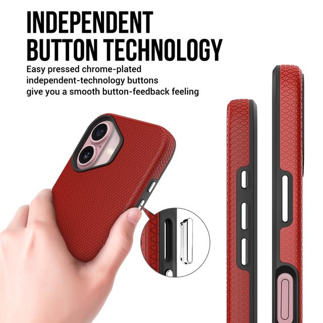 NOXO Ultra-Hybrid Triangle Back Case Cover for iPhone 17, | Shockproof Design | Camera Protection | Soft TPU & Rugged PC | Bumper Case Cover for iPhone 17, (Scarlet Red) - Image 4
