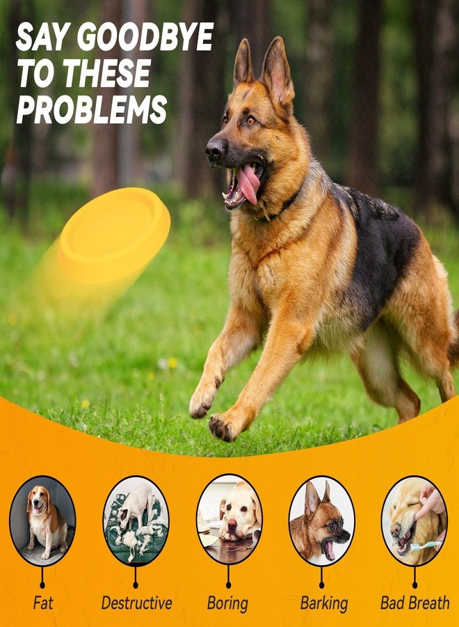 FUSOTO Dog Discs Toy, Durable Flying Discs for Throwing Catching, Durable for Aggressive Chewers, Water Floating Dog Toys, Swimming Training, Medium Large Breeds, Yellow - Image 5