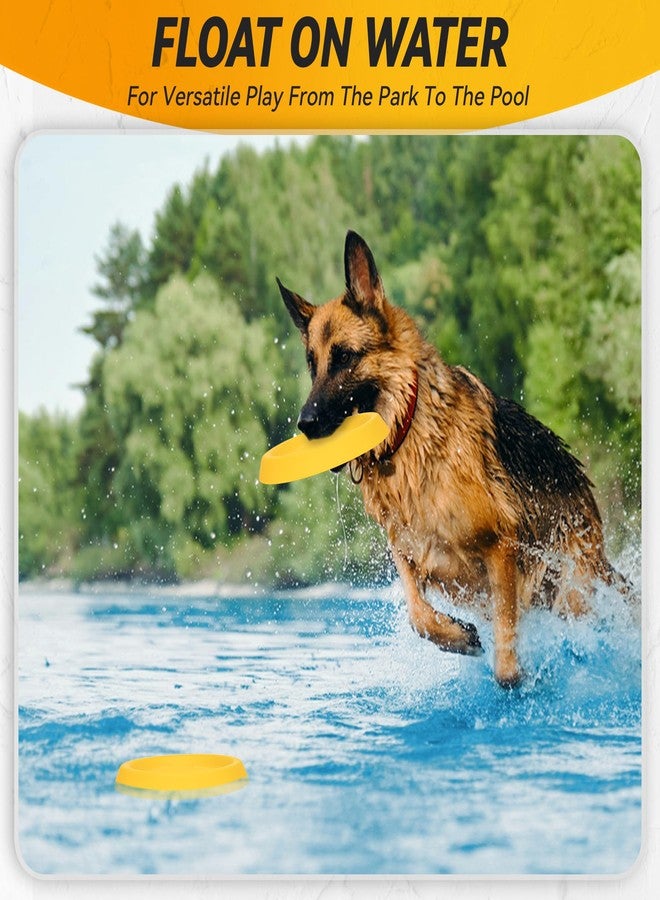 FUSOTO Dog Discs Toy, Durable Flying Discs for Throwing Catching, Durable for Aggressive Chewers, Water Floating Dog Toys, Swimming Training, Medium Large Breeds, Yellow - Image 3