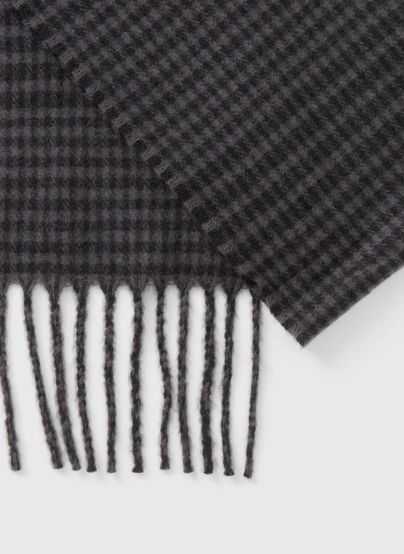 Matalan Black Dogstooth Check Scarf