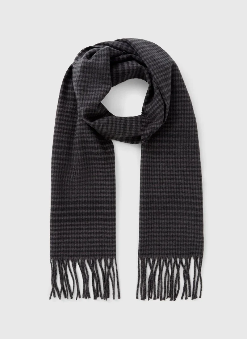 Matalan Black Dogstooth Check Scarf