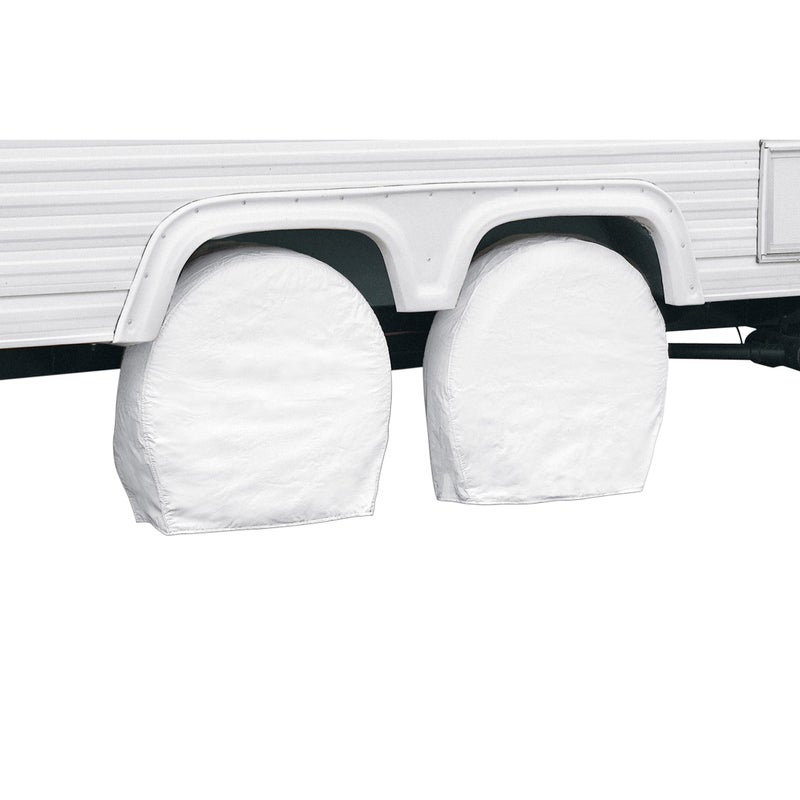 Classic Accessories Over Drive RV Wheel Covers, Wheels 37"-41" Diameter (bus), 9.25" Tire Width, Snow White - Image 4