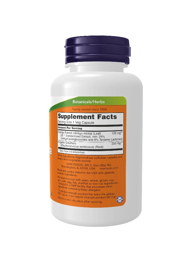 Now Ginkgo Biloba Double Strength 120 mg 100 Capsules - Image 2
