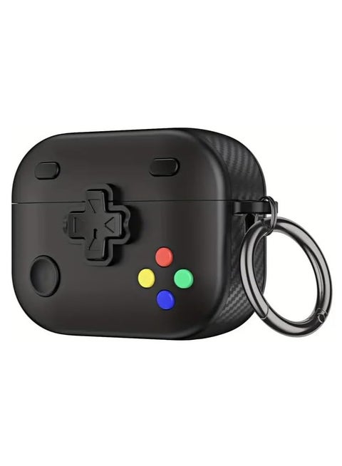 New Collection Compatible with AirPods 4th Generation Case Cover, Soft Skin Silicone Protective Special Design Game Console Design Case Cover with Keychain for AirPods 4 2025 Charging (Game Black)