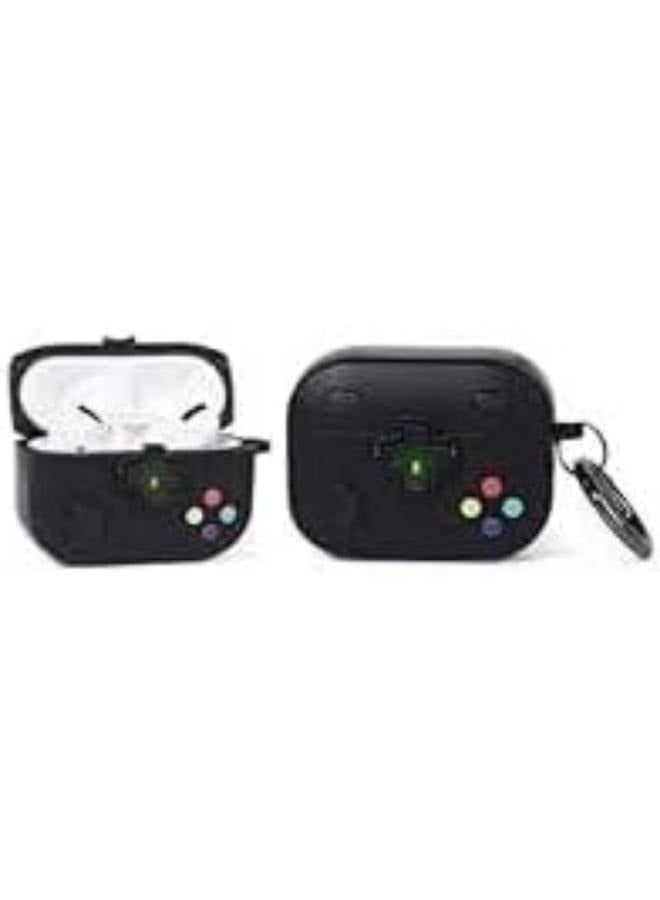 New Collection Compatible with AirPods 4th Generation Case Cover, Soft Skin Silicone Protective Special Design Game Console Design Case Cover with Keychain for AirPods 4 2025 Charging (Game Black)