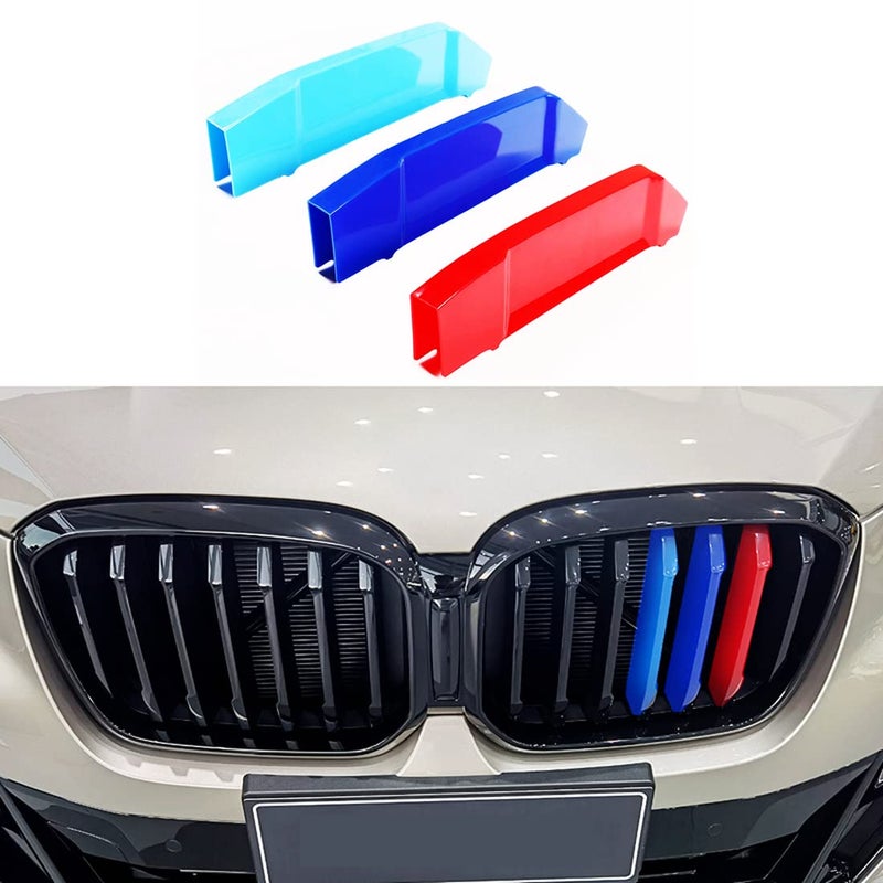 Goodream Tricolored Grille Insert Trims Compatible with BMW X3 2022 2023 2024 2025 Accessories for wStandard Kidney Grille Not for 2022 X3 M40i