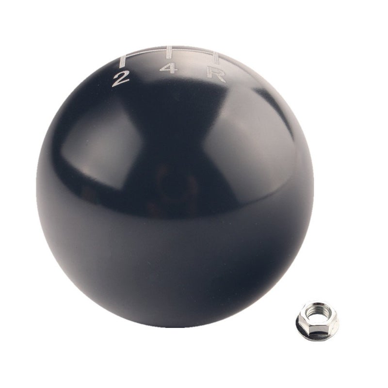 Generic DEWHEL JDM Round Ball Billet Weighted Five-Speed 5 Speed MT Manual Gear Stick Shifter Shift Knob M10 x 1.5 Screw On for Honda Acura (Black)  - Image 2