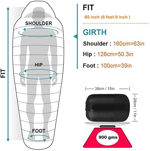 Lyrovo Sleeping Bag for Travel and Camping Men and Women (0℃ to 5℃) - Image 3