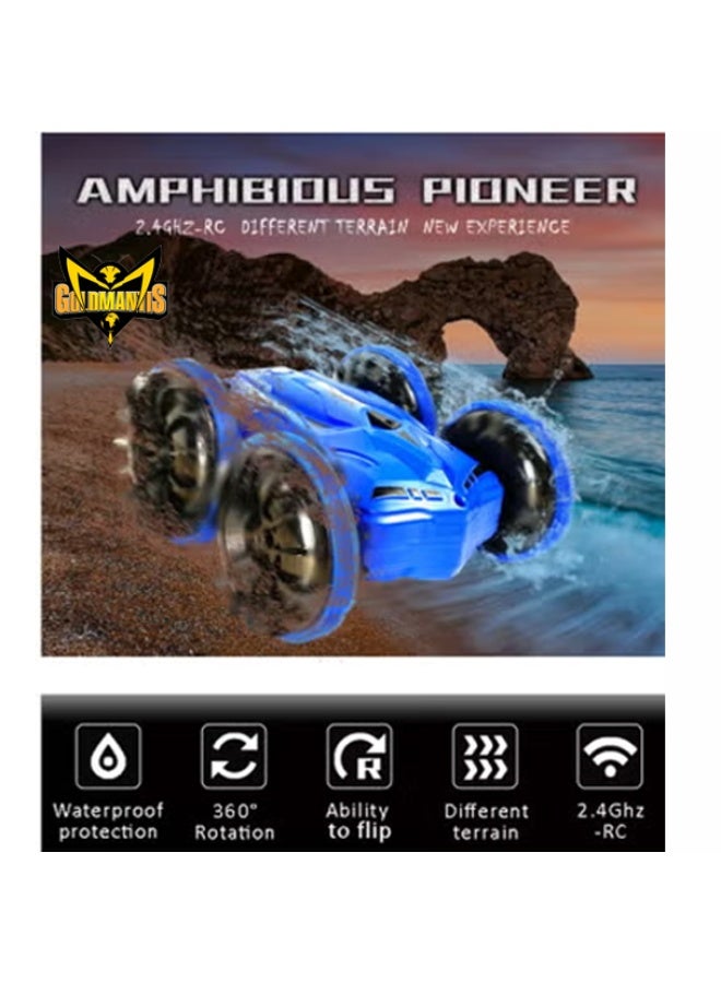 GOLD MANTIS Amphibious Stunt Car - Multiple Challenge Terrain Electric Double-Sided Drift Remote Control Car - 360-Degree Waterway Amphibious Stunt Car - High-Speed Racing Summer Beach Crawler Toy Car - Image 4