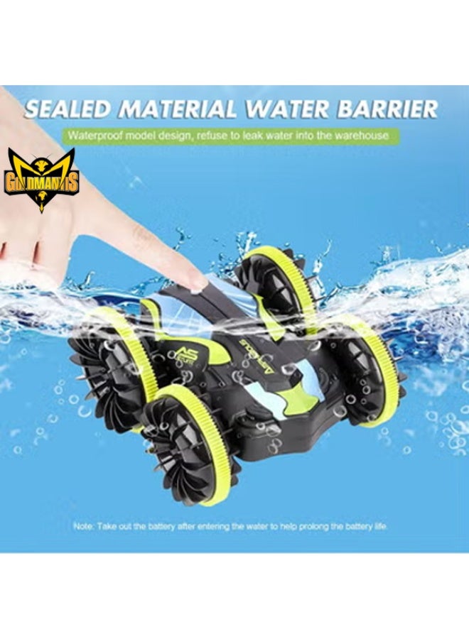 GOLD MANTIS Amphibious Stunt Car - Multiple Challenge Terrain Electric Double-Sided Drift Remote Control Car - 360-Degree Waterway Amphibious Stunt Car - High-Speed Racing Summer Beach Crawler Toy Car - Image 3